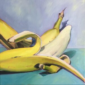 Two Bananas - 12 x 12 oil on canvas