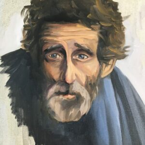 Homeless Man - 12 x 16 oil on canvas