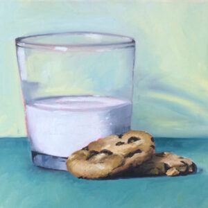 Milk 'n cookies - 12 x 12 oil on canvas