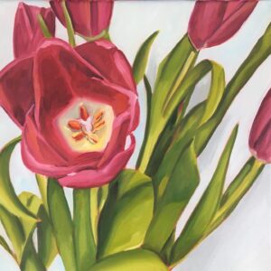 Tulips - 12 x 12 oil on canvas