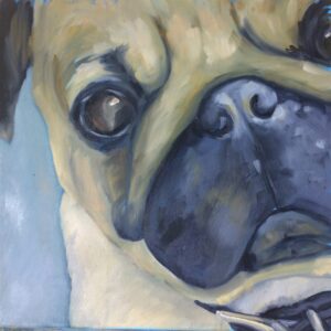 Pug's Life - 12 x 12 oil on canvas